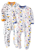 Marquebaby Baby Boy One-Piece Footies Organic Cotton Footed Onesie - Zip Front Rompers Jumpsuit 24 Months