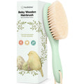 Baby Hair Brush - Baby Brush with Soft Goat Bristles Cradle Cap Brush Perfect Scalp Grooming Product for Infant Toddler Kids Newborns Baby Girls Boys (Sage Oval)
