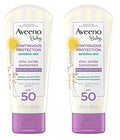 Aveeno Baby Continuous Protection Zinc Oxide Mineral Sunscreen Lotion for Sensitive Skin with Broad Spectrum SPF 50 Tear-Free Sweat- & Water-Resistant Travel-Size 3 fl. Oz
