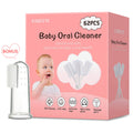 62PCS Baby Tongue Cleaner Baby Oral Cleaner Newborn Baby ToothbrushDisposable Infant Toothbrush Clean Baby MouthGauze Gum Cleaner Stick Dental Care for 0-36 Month Baby+1 Finger Toothbrush with Case