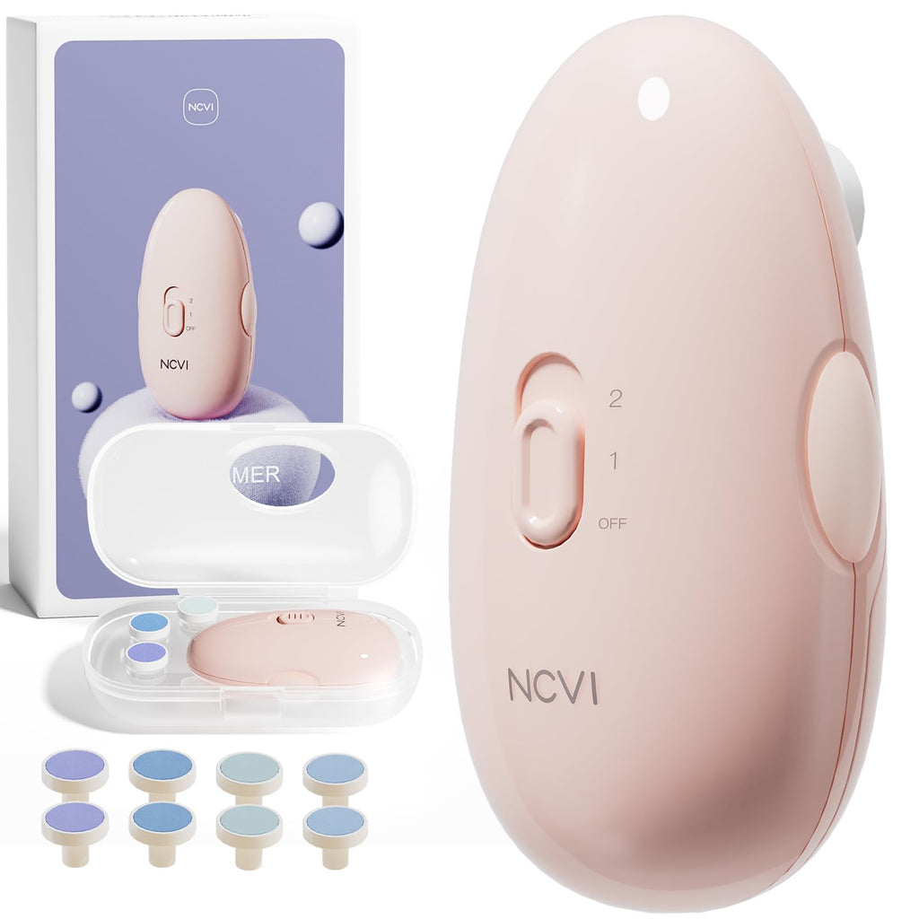 NCVI Baby Nail Trimmer Electric Baby Nail File Safe Baby Nail Clippers Trim and Polish Set for Newborn Baby Infant Toddler Kids Fingernails Care Grooming & Manicure kit 8 Grinding Heads Pink
