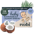 Roobi Baby Laundry Detergent Sheets. Specially Formulated for Sensitive Skin. Newborns Infants & Toddlers Clothes. Unscented. Up to 128 Loads