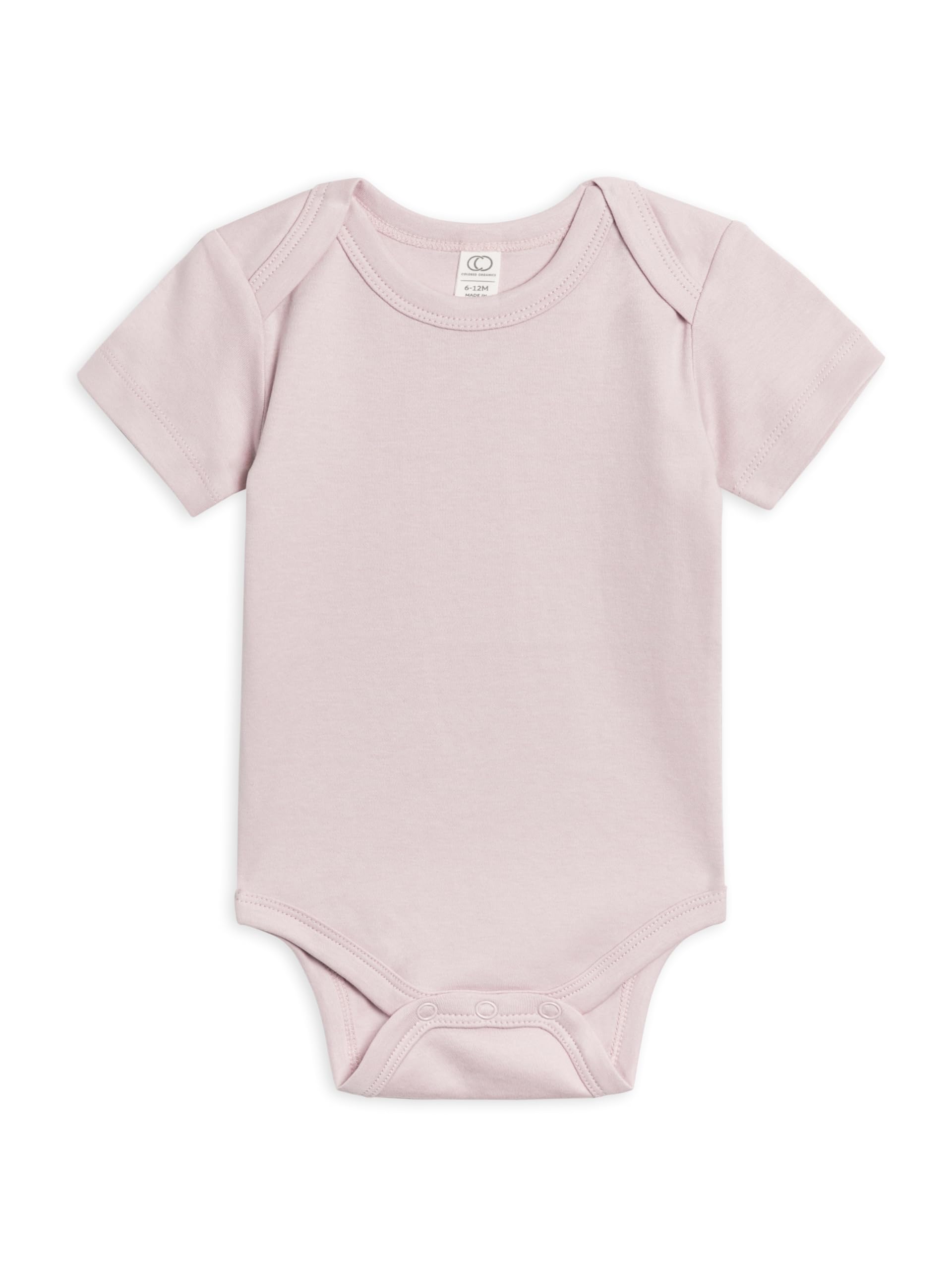 Colored Organics - Organic Cotton Baby Bodysuit - Short Sleeve Infant One Piece - Wisteria - 6-12M