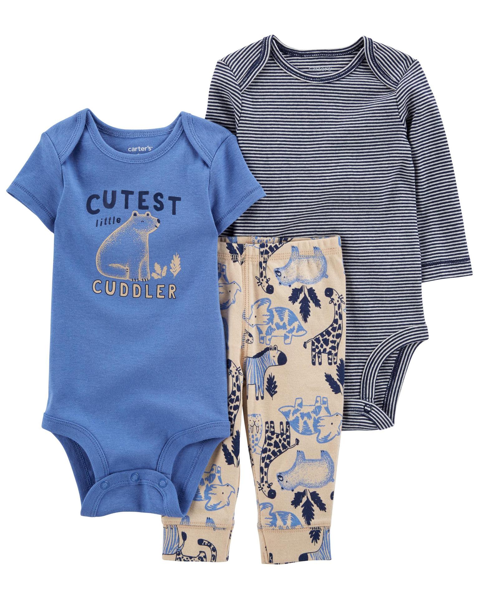 Spring Autumn Baby Clothing Set - 3 Pieces for Infants