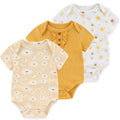 Ruliby Baby Bodysuit Cotton Baby Girls Clothes Short Sleeve Romper 6-9 Months